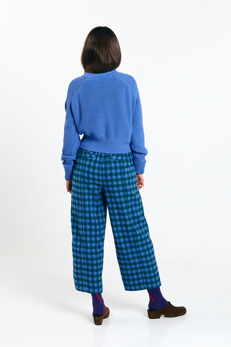 AVIS PANTS CHECK BLUE