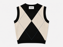 RELVAS VEST ARGYLE BLACK