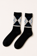 ARGYLE SOCKS WOOL BLACK