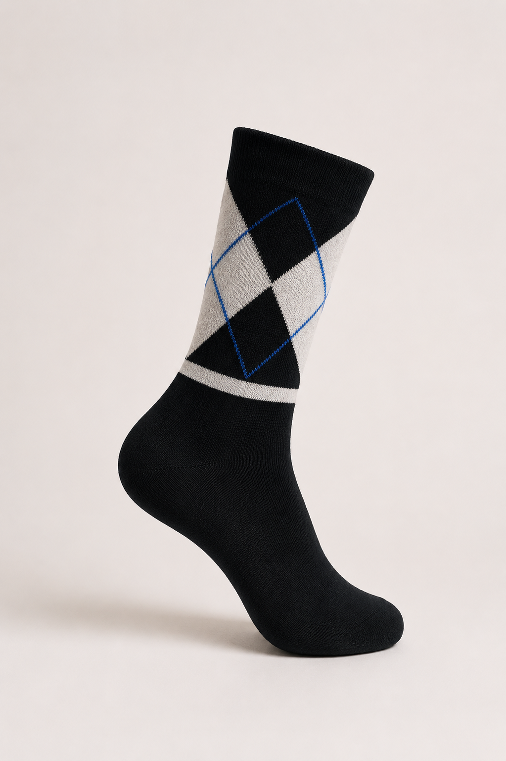 ARGYLE SOCKS WOOL BLACK