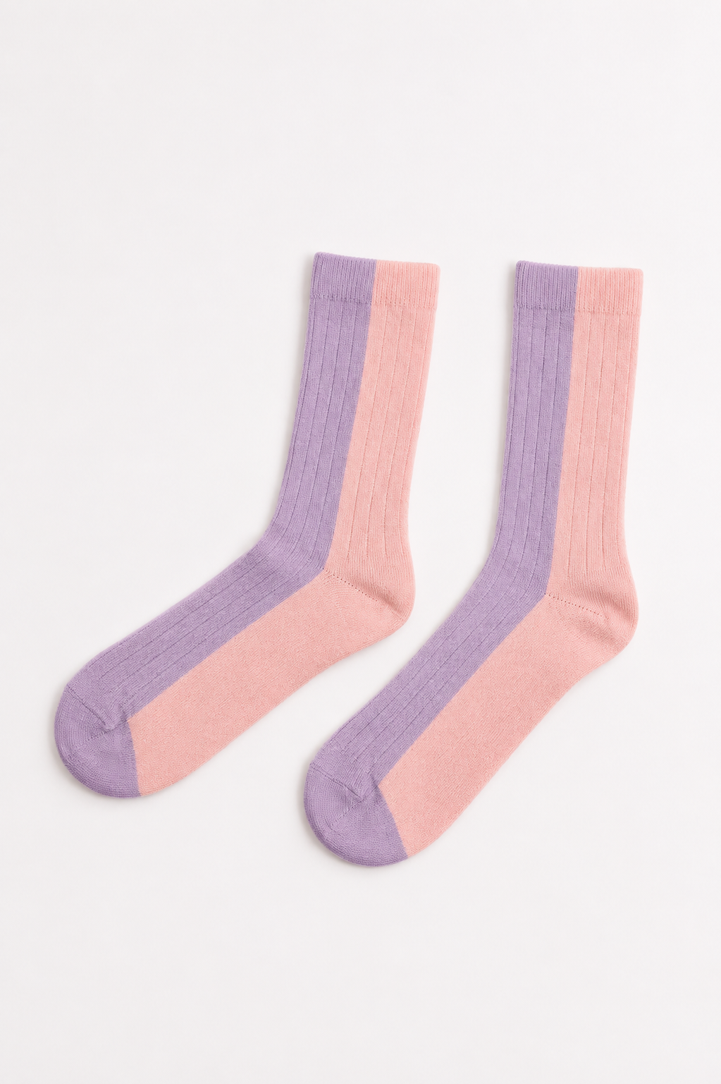 BICOLOR SOCKS WOOL PEACH