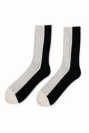 BICOLOR SOCKS WOOL BLACK