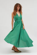 VESTIDO MP LARGO ALGODÓN LINO GREEN