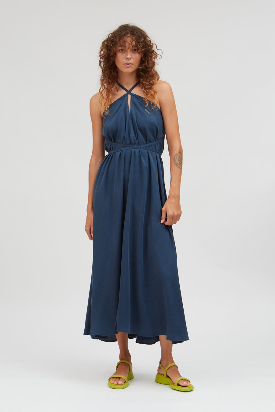 VESTIDO MP LARGO TENCEL BLUE NIGHT