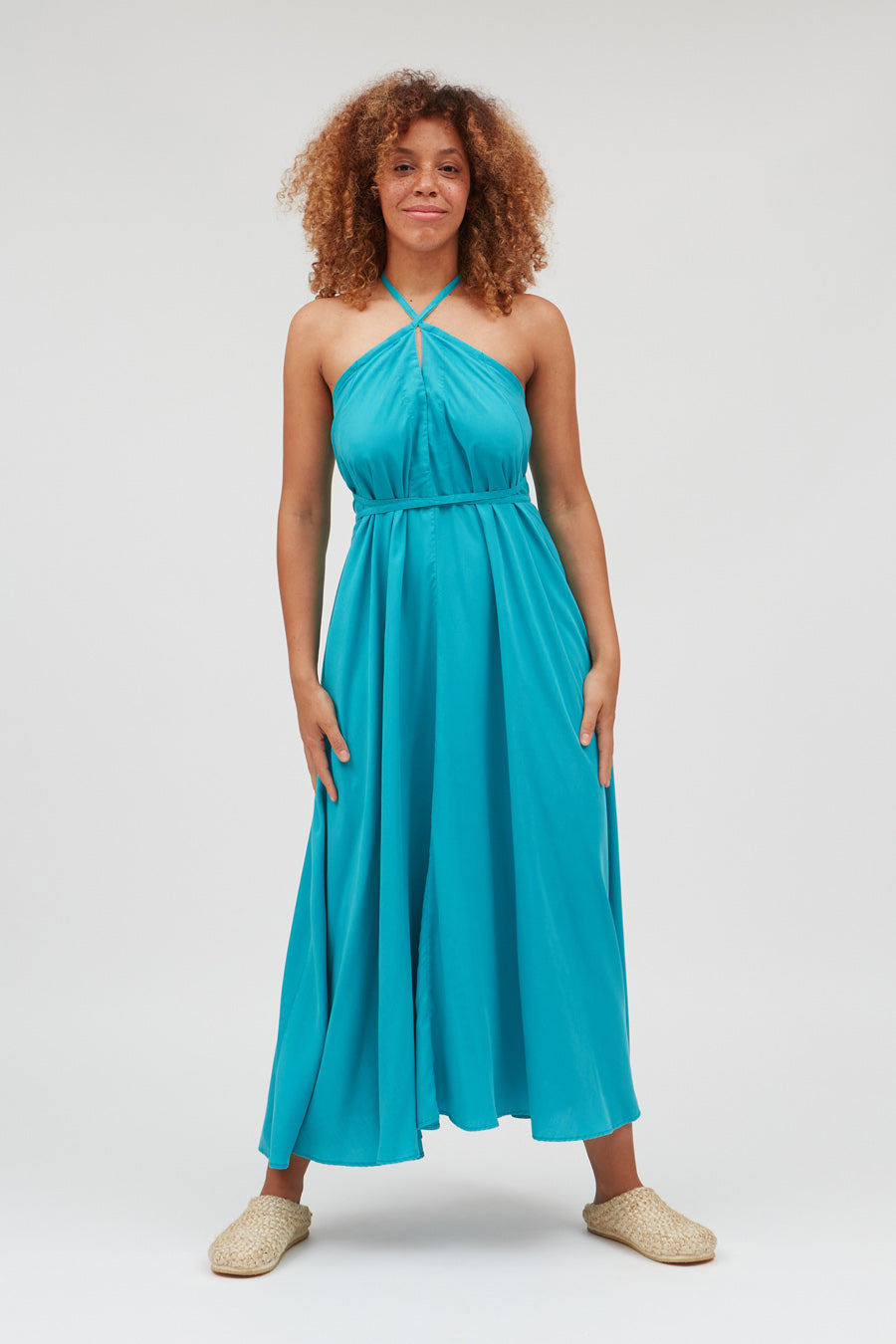 VESTIDO MP LARGO TENCEL TURQUOISE