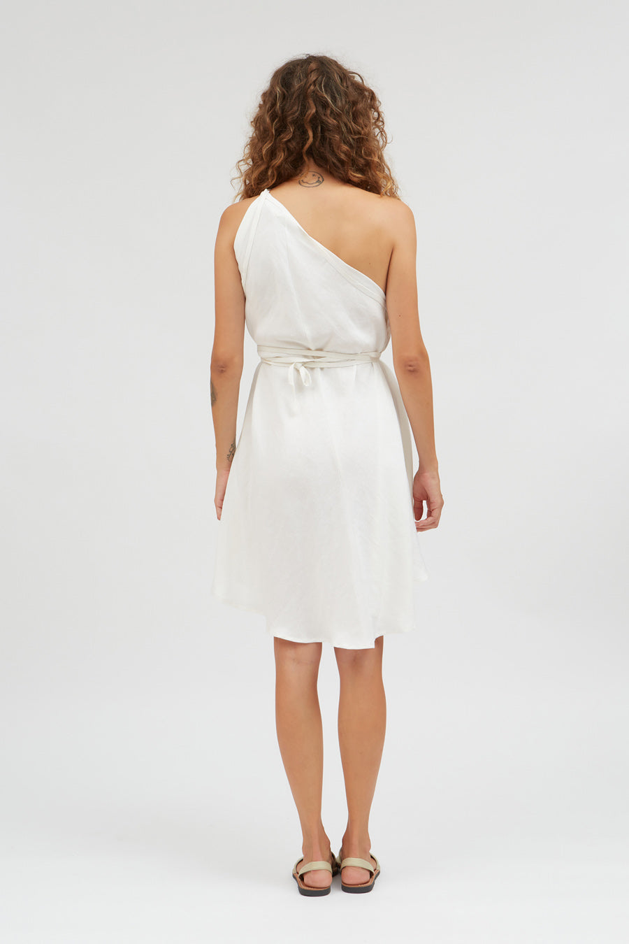 VESTIDO MP CORTO LINO VISCOSA WHITE
