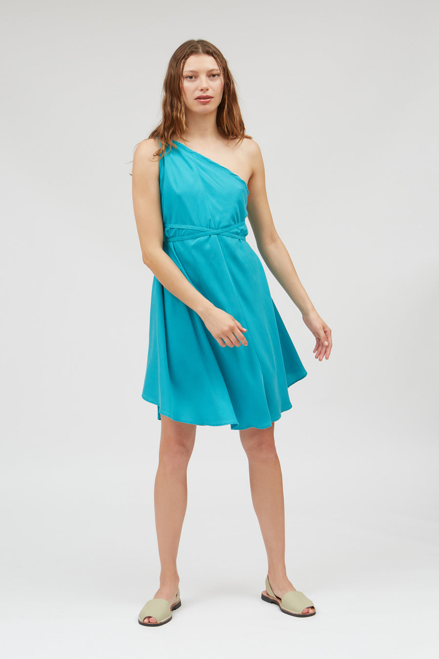 VESTIDO MP CORTO TENCEL TURQUOISE