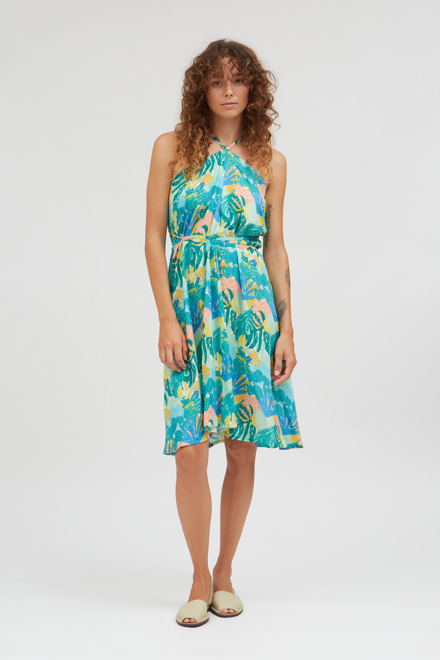 VESTIDO MP CORTO VISCOSA BOTANIC PRINT