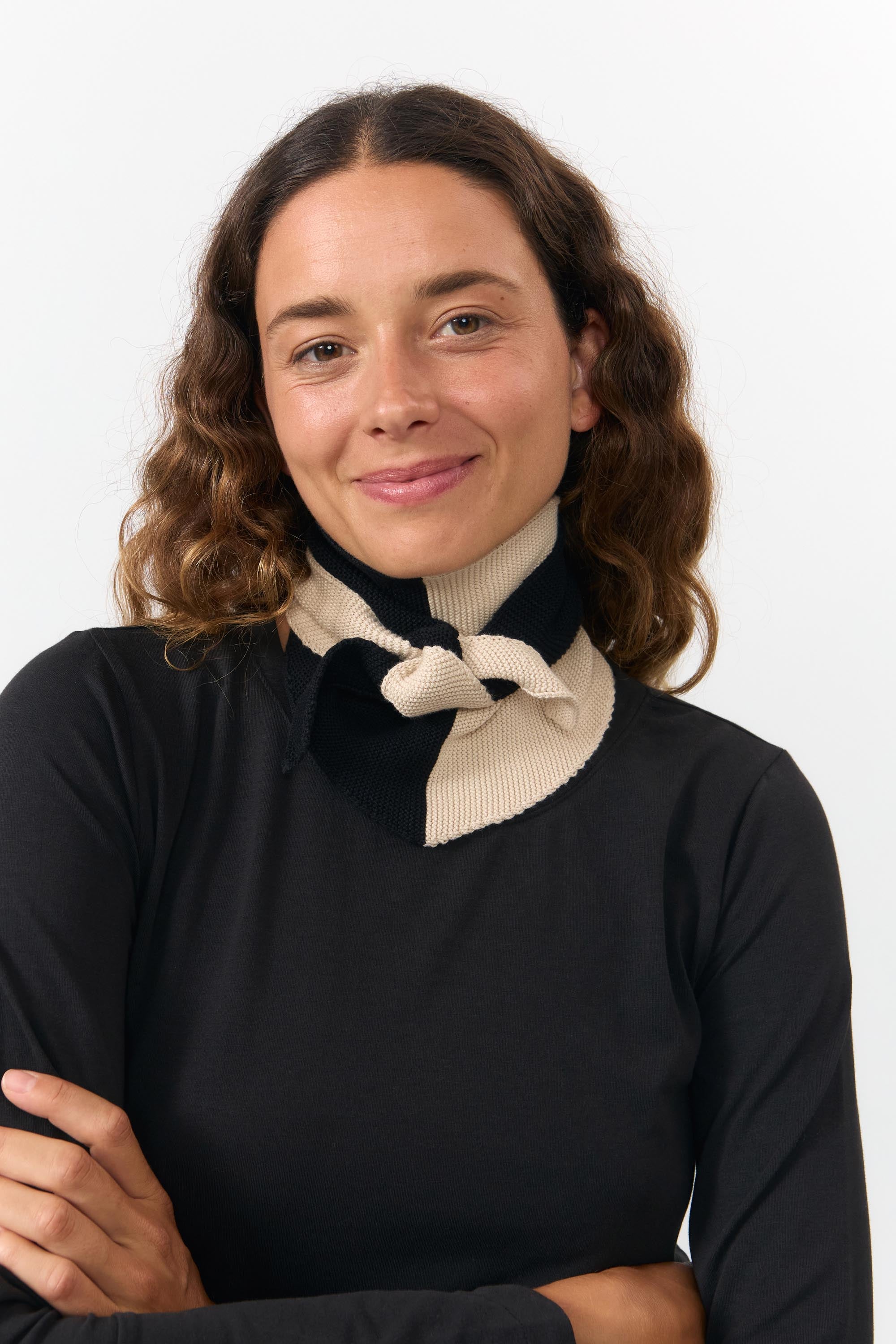 ALMA SCARF BICOLOR BLACK