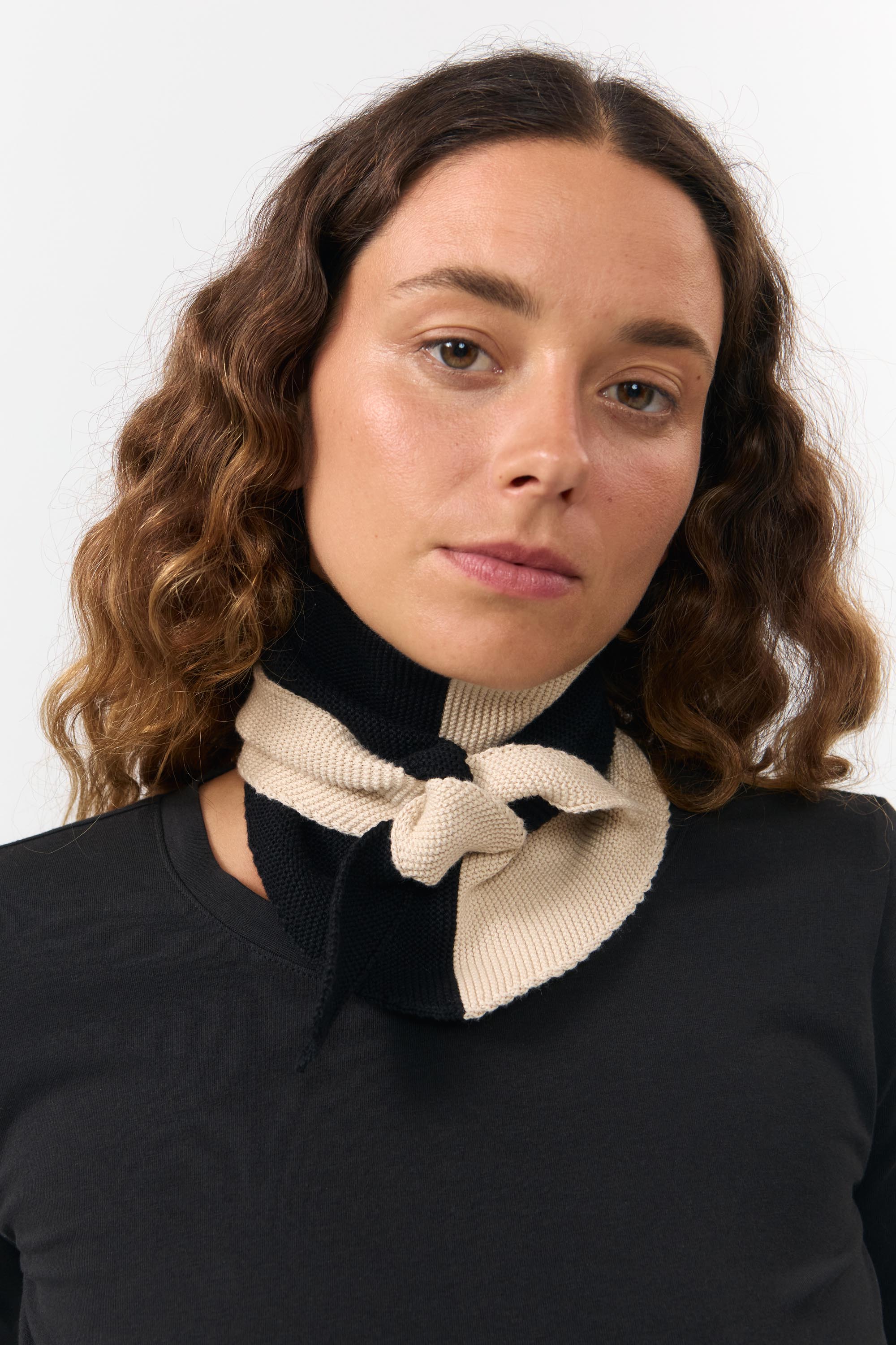 ALMA SCARF BICOLOR BLACK