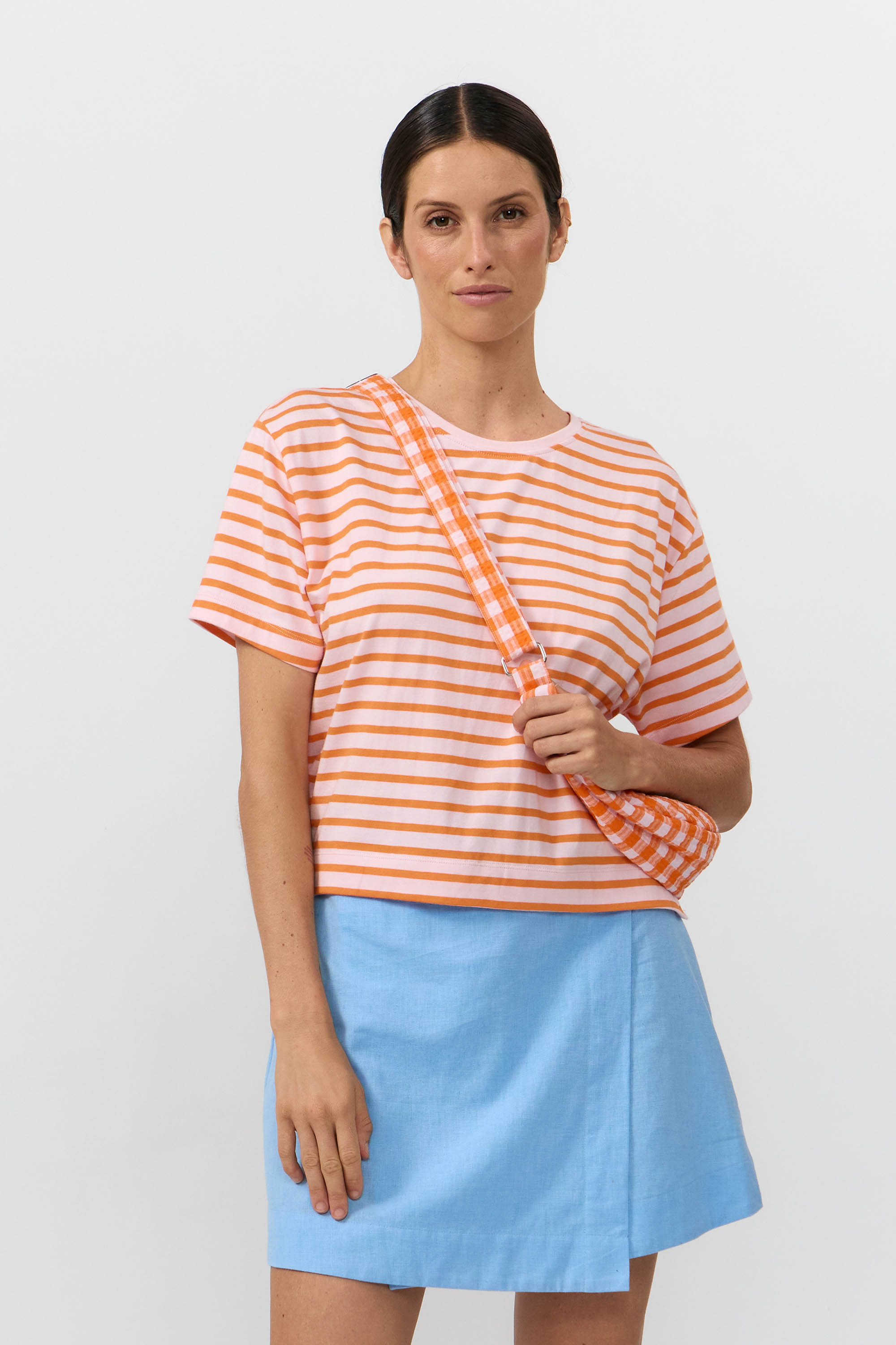 BOLSO TIPO MOONBAG JANNO CHECK ORANGE