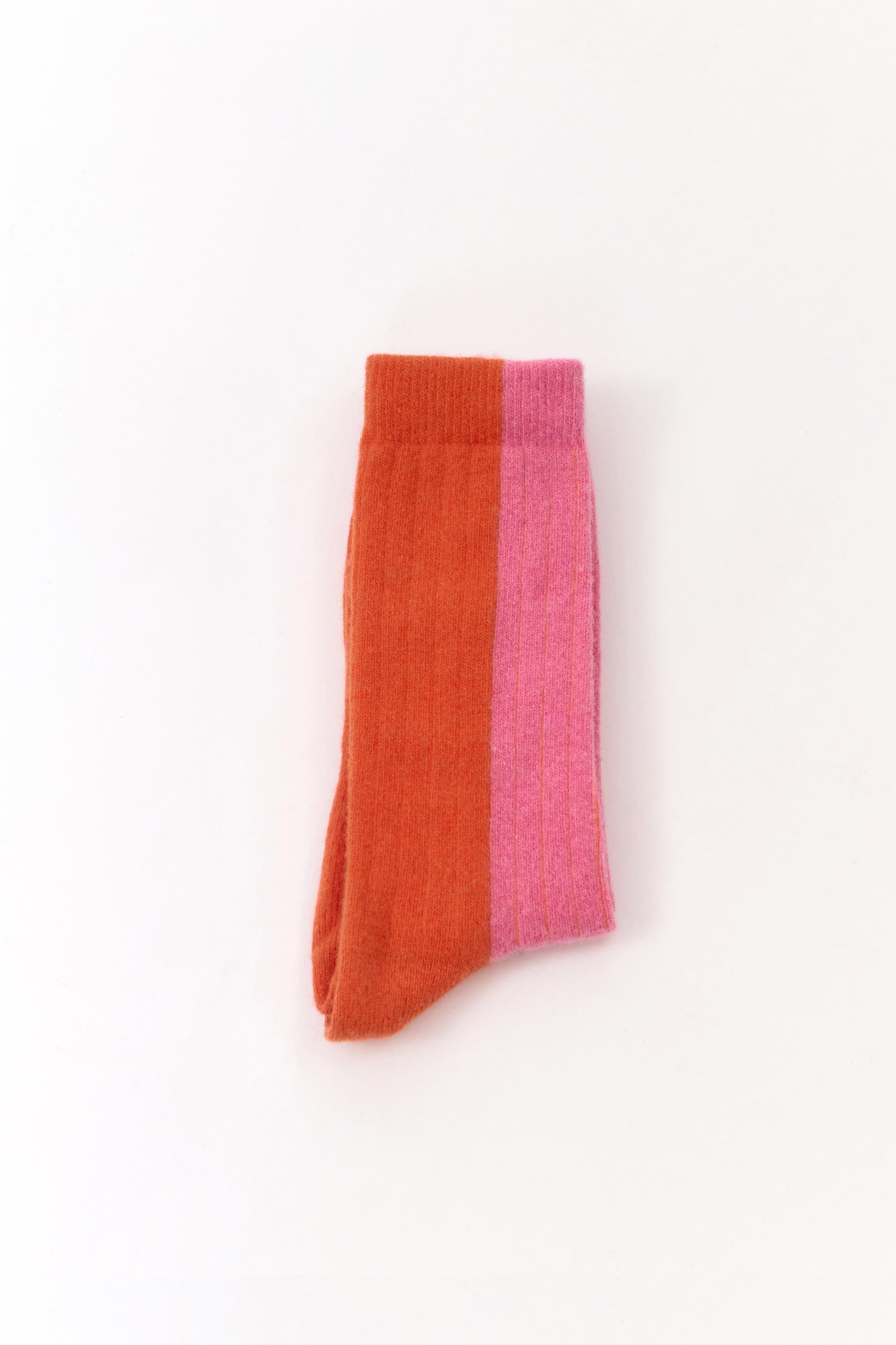 BICOLOR WOOL SOCKS PINK