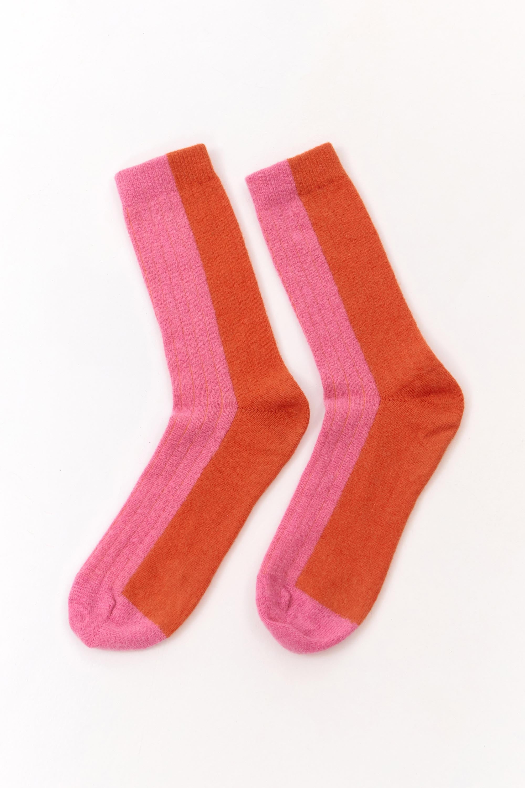 BICOLOR WOOL SOCKS PINK
