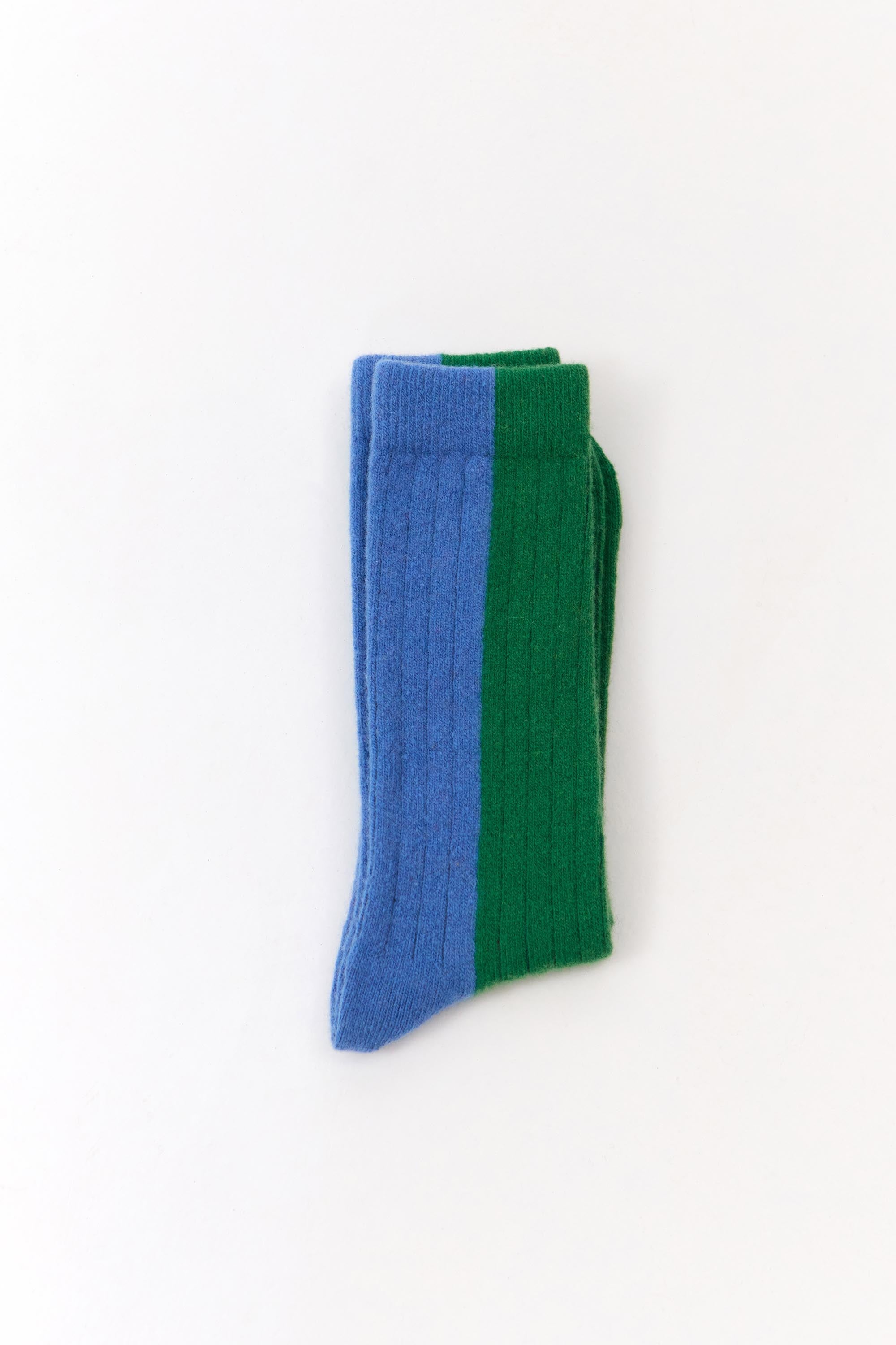 BICOLOR WOOL SOCKS GREEN
