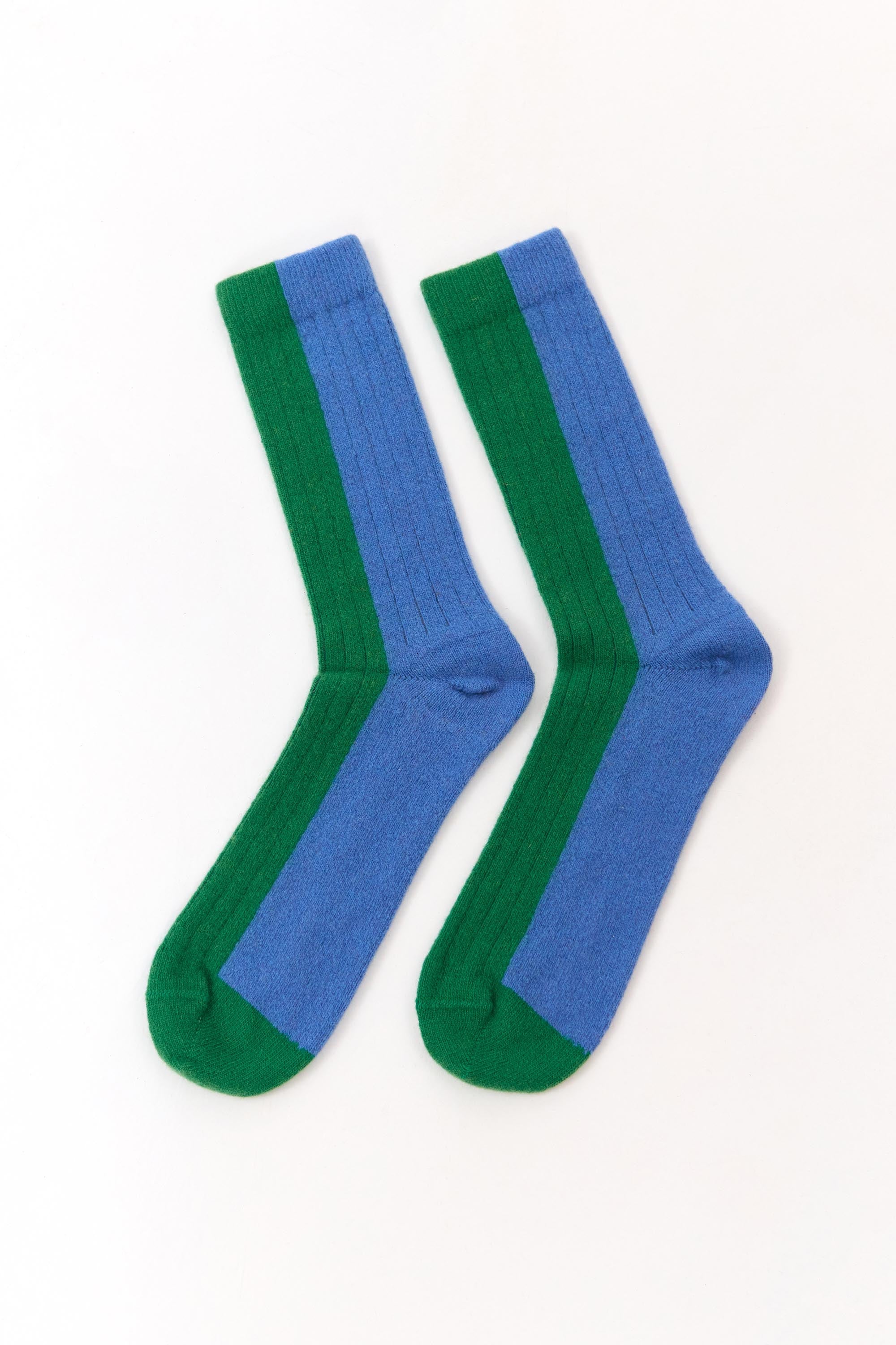 BICOLOR WOOL SOCKS GREEN