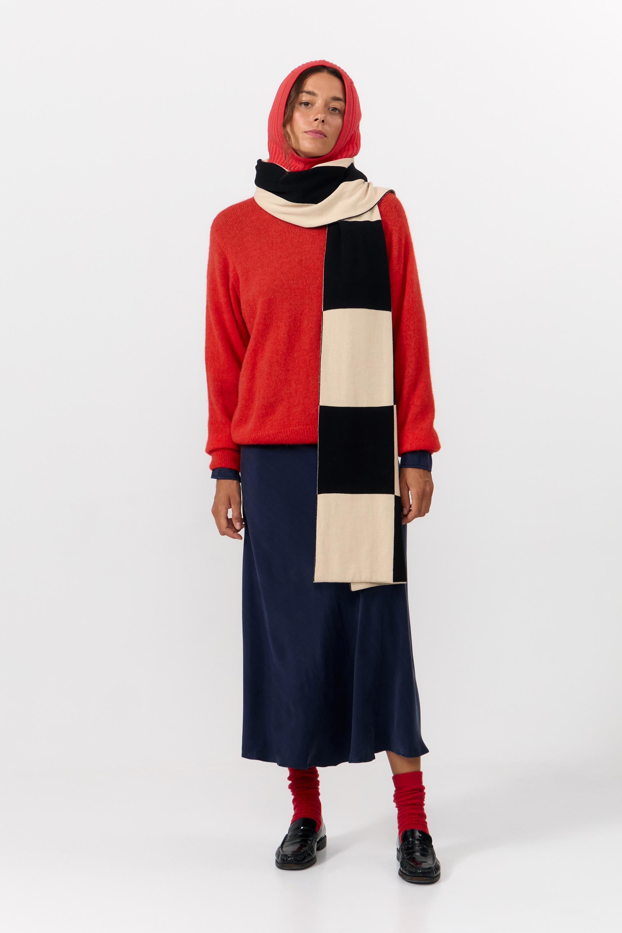 LONDON SCARF CHECK BLACK