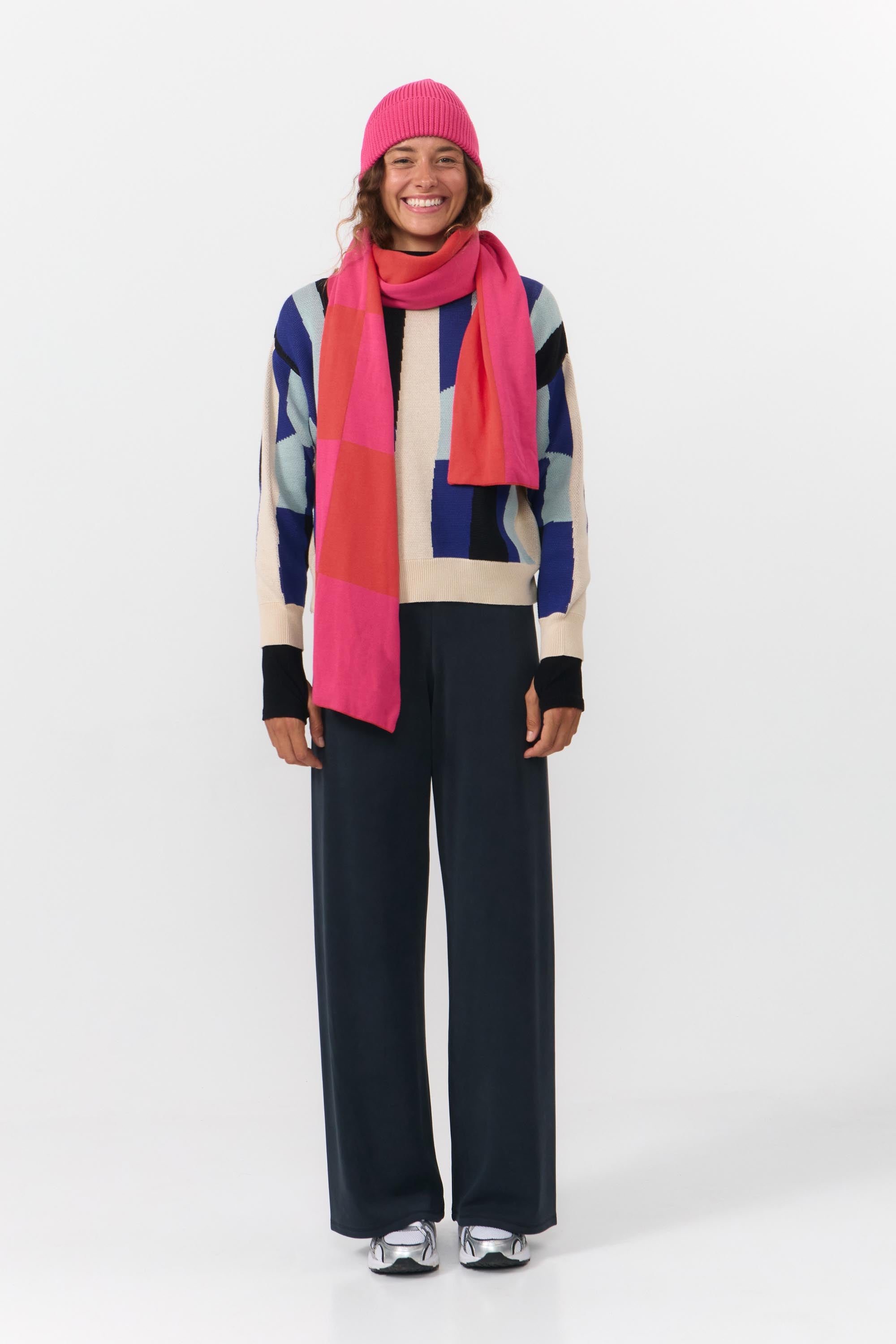 LONDON SCARF CHECK PINK