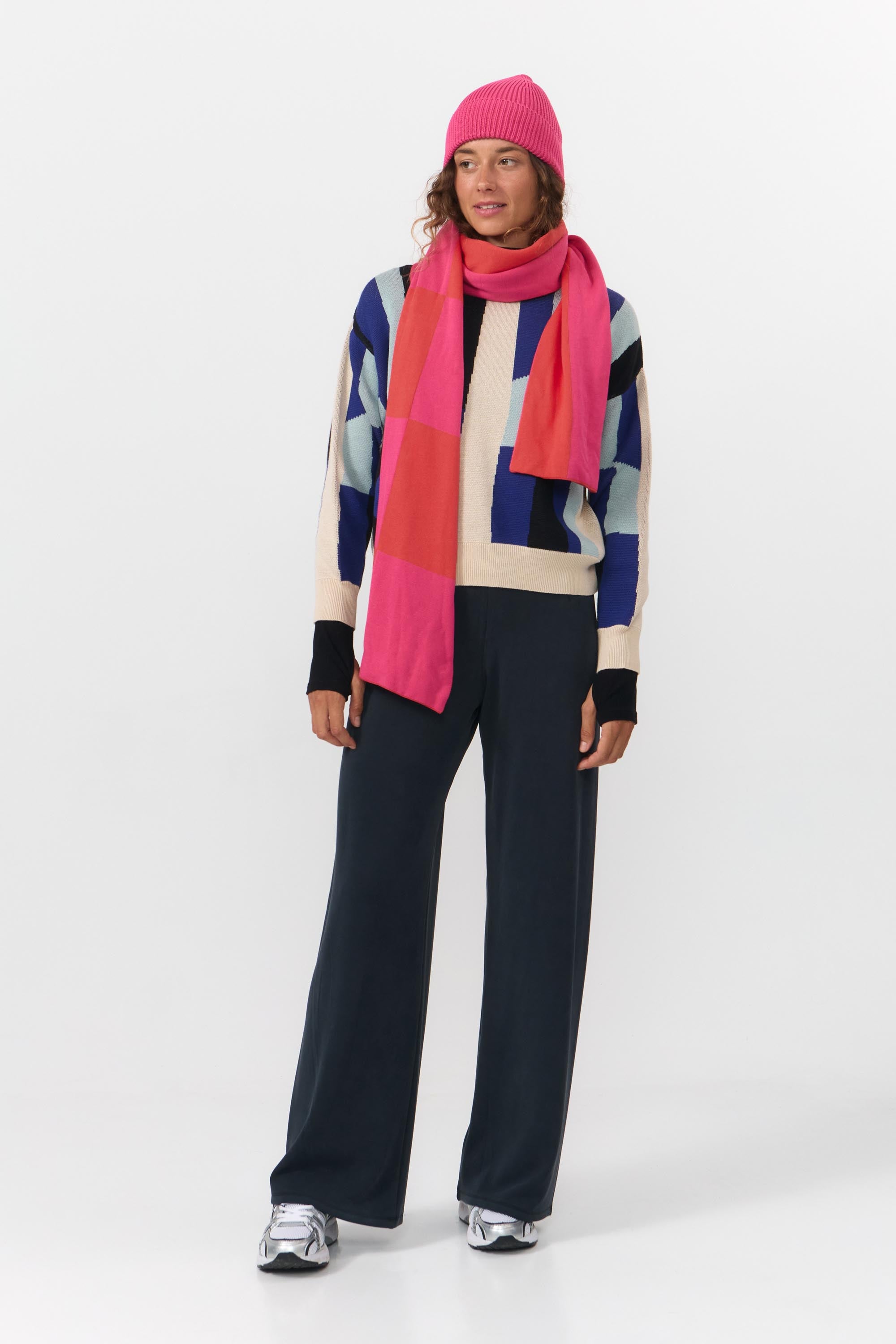 LONDON SCARF CHECK PINK