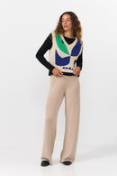 AMATES VEST JACQUARD BIRD