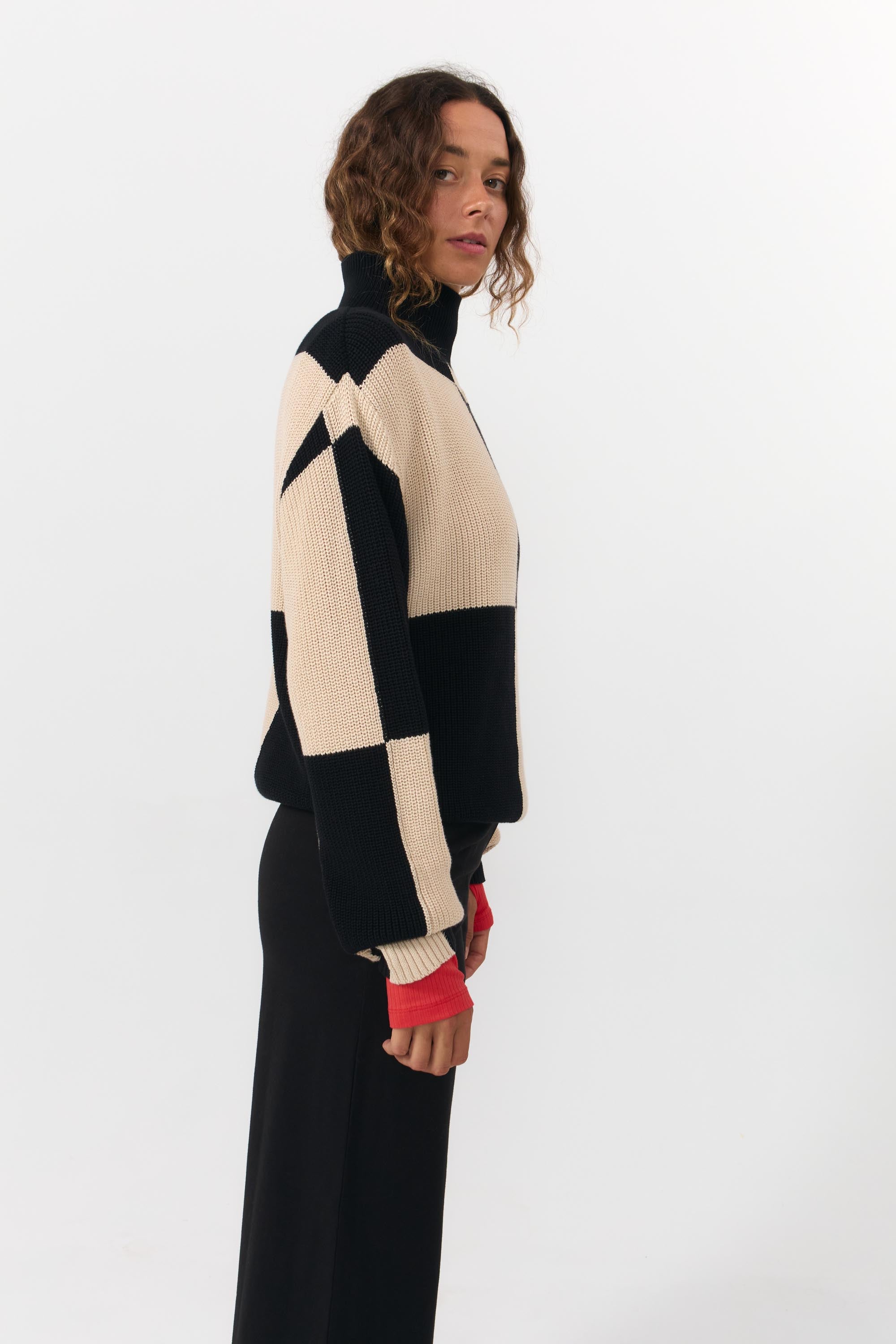 SHIRA JUMPER CHECK BLACK