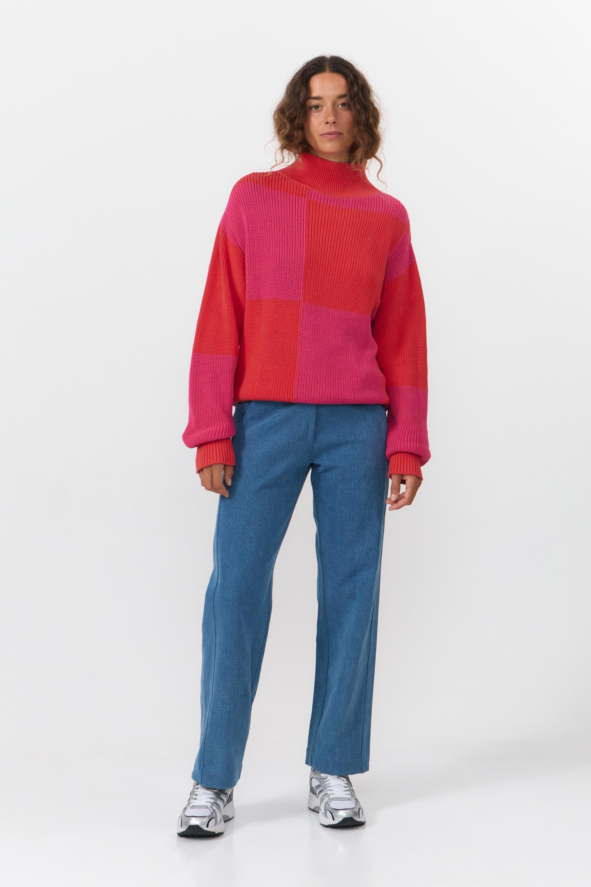 SHIRA JUMPER CHECK RED