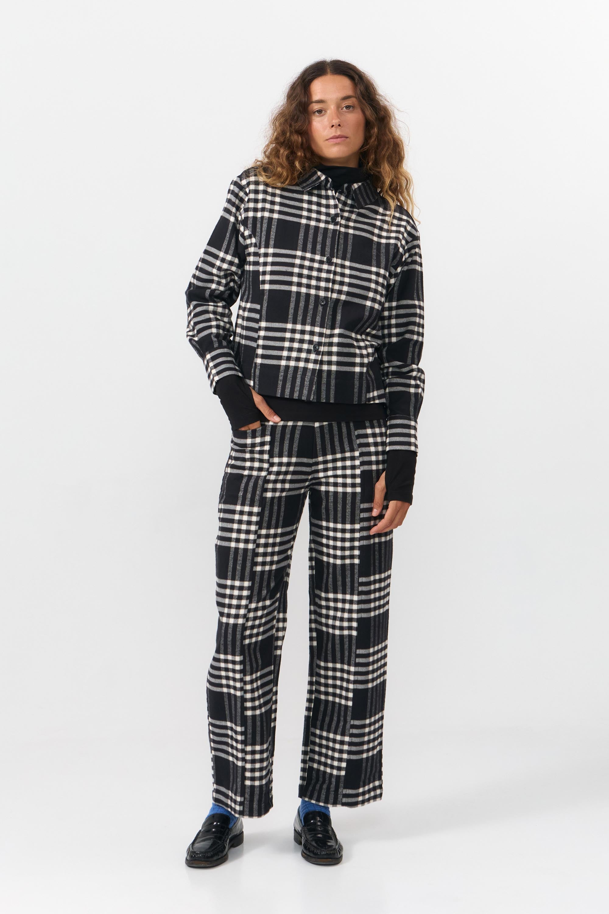 SENS SHIRT FLANNEL CHECK BLACK