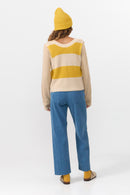 AMATES VEST STRIPES MUSTARD