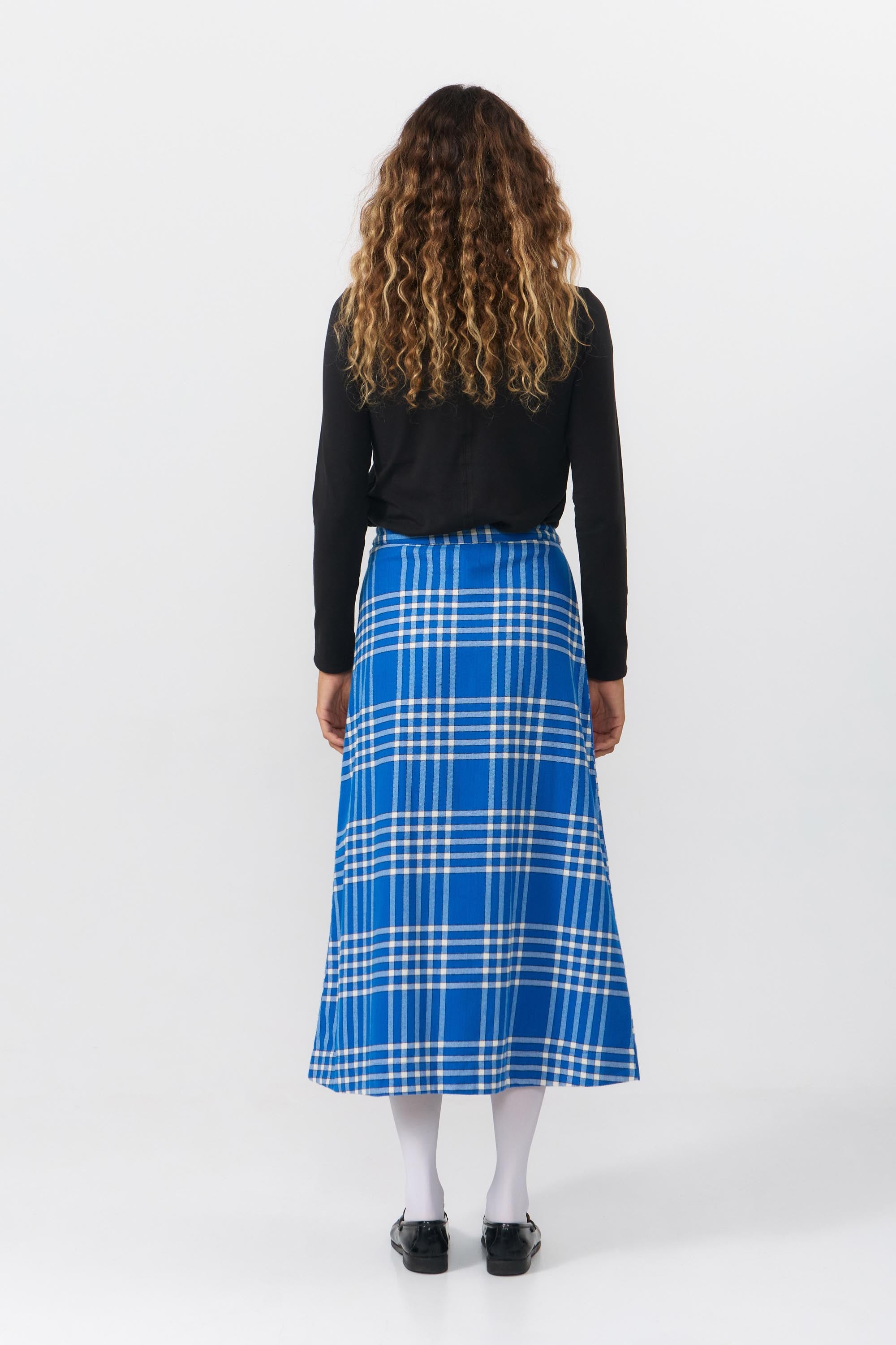 TOMIR SKIRT FLANNEL CHECK BLUE