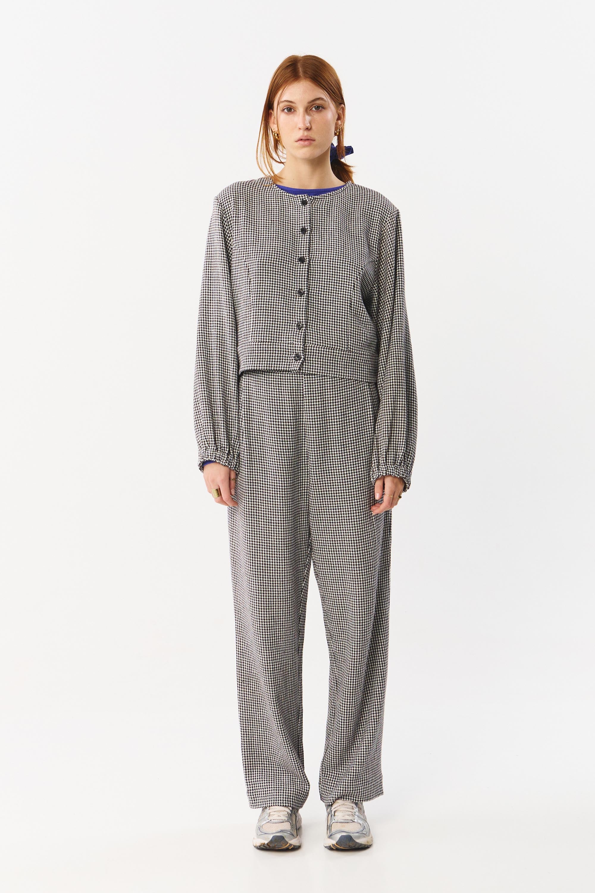 RIALTO BLOUSE HOUNDSTOOTH