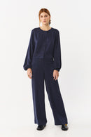 RIALTO BLOUSE CUPRO DARK BLUE