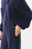 RIALTO BLOUSE CUPRO DARK BLUE