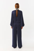 RIALTO BLOUSE CUPRO DARK BLUE