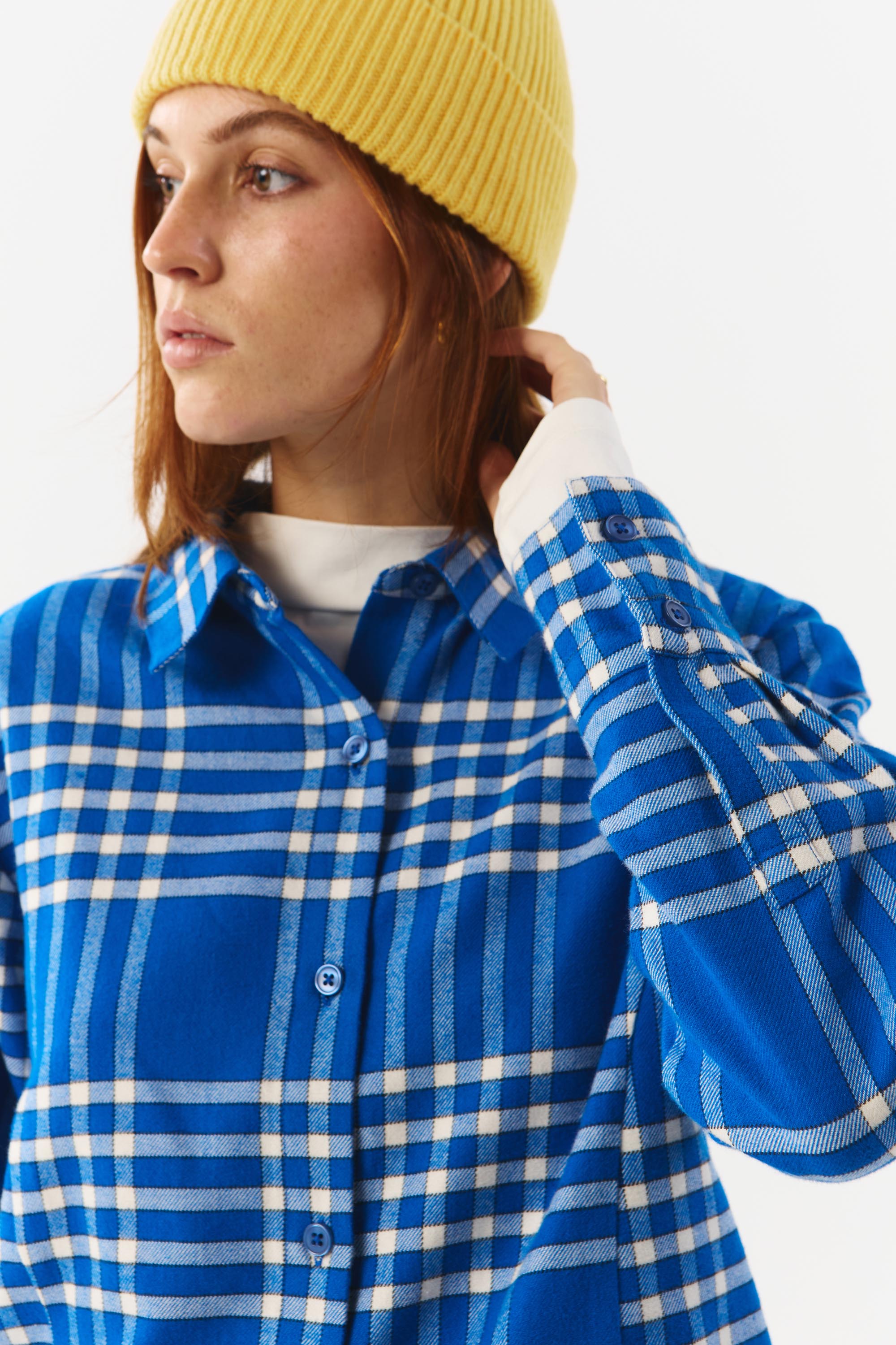 SENS SHIRT FLANNEL CHECK BLUE
