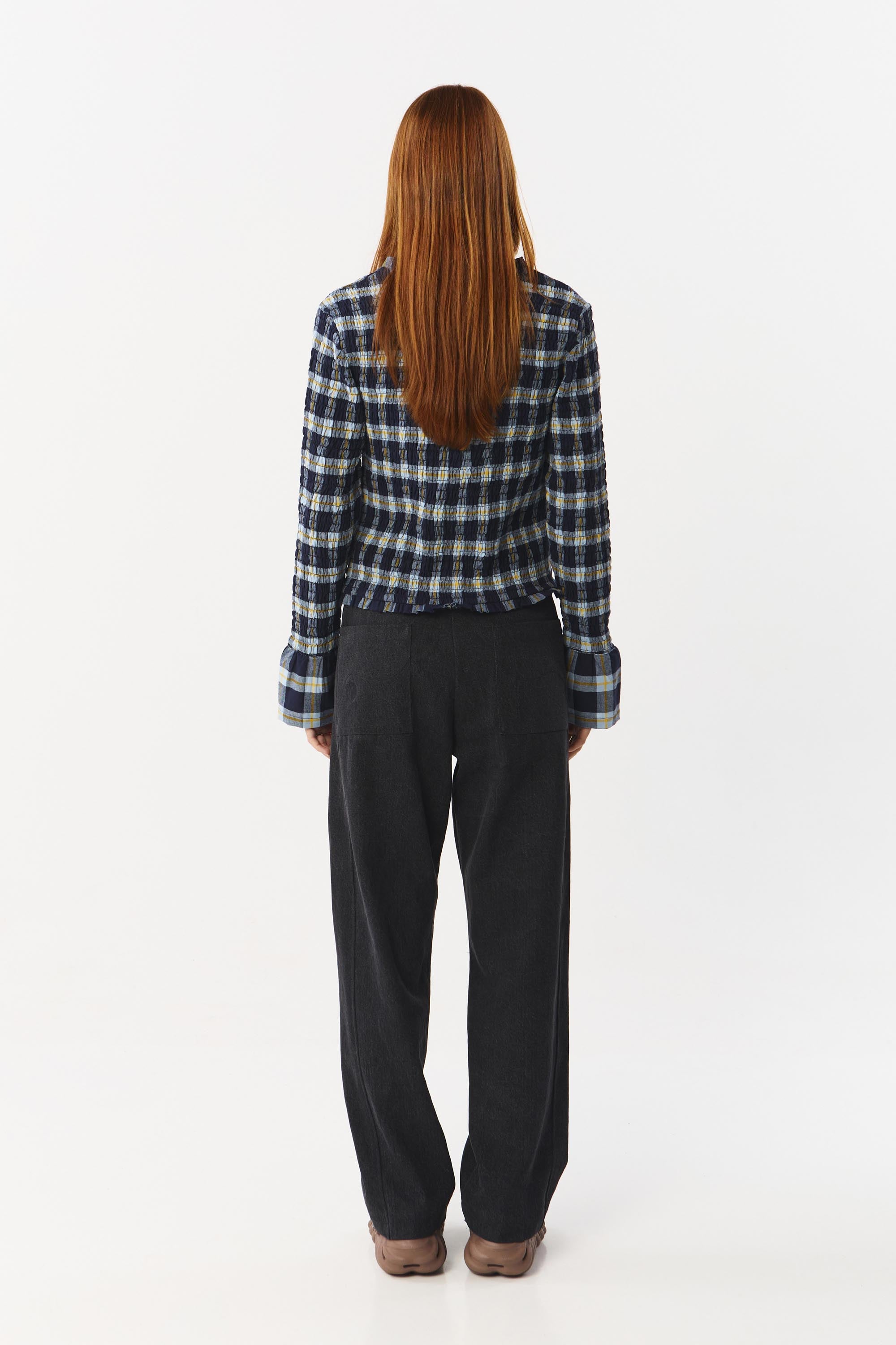 TEMPE BLOUSE CHECK MUSTARD