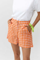 SHORTS GENIL CHECK ORANGE