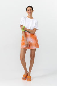 SHORTS GENIL CHECK ORANGE