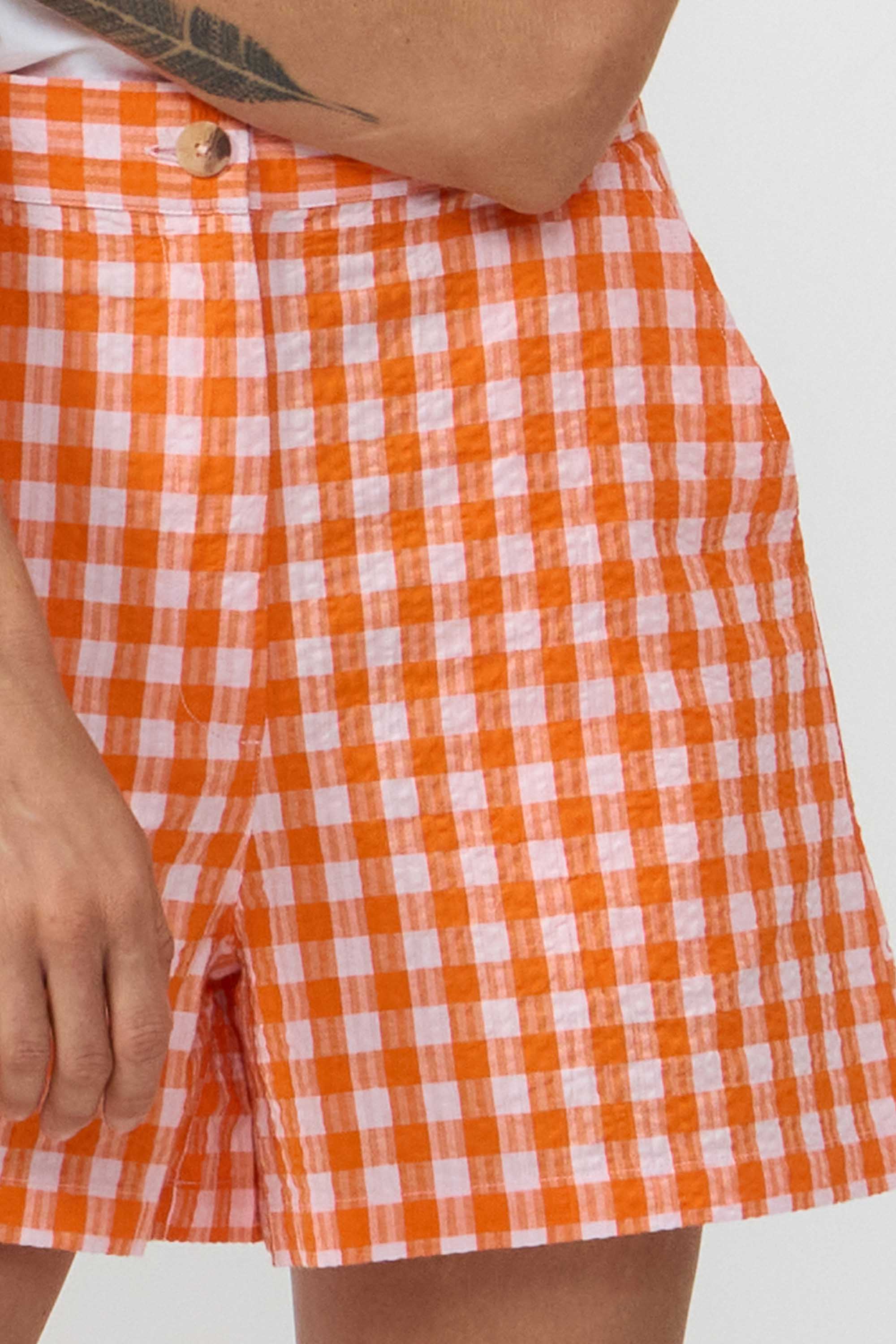 SHORTS GENIL CHECK ORANGE