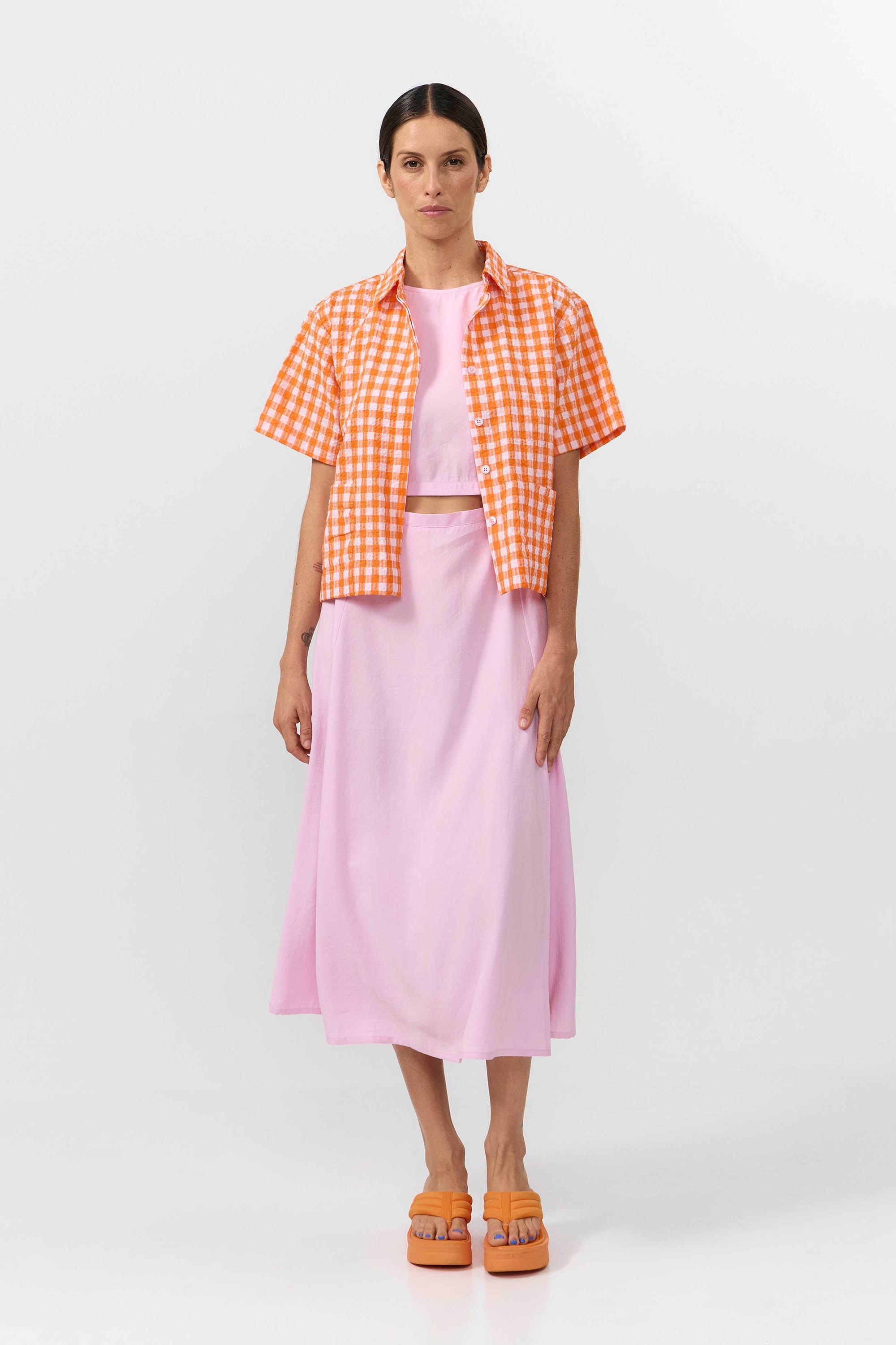 CAMISA EDER CHECK ORANGE