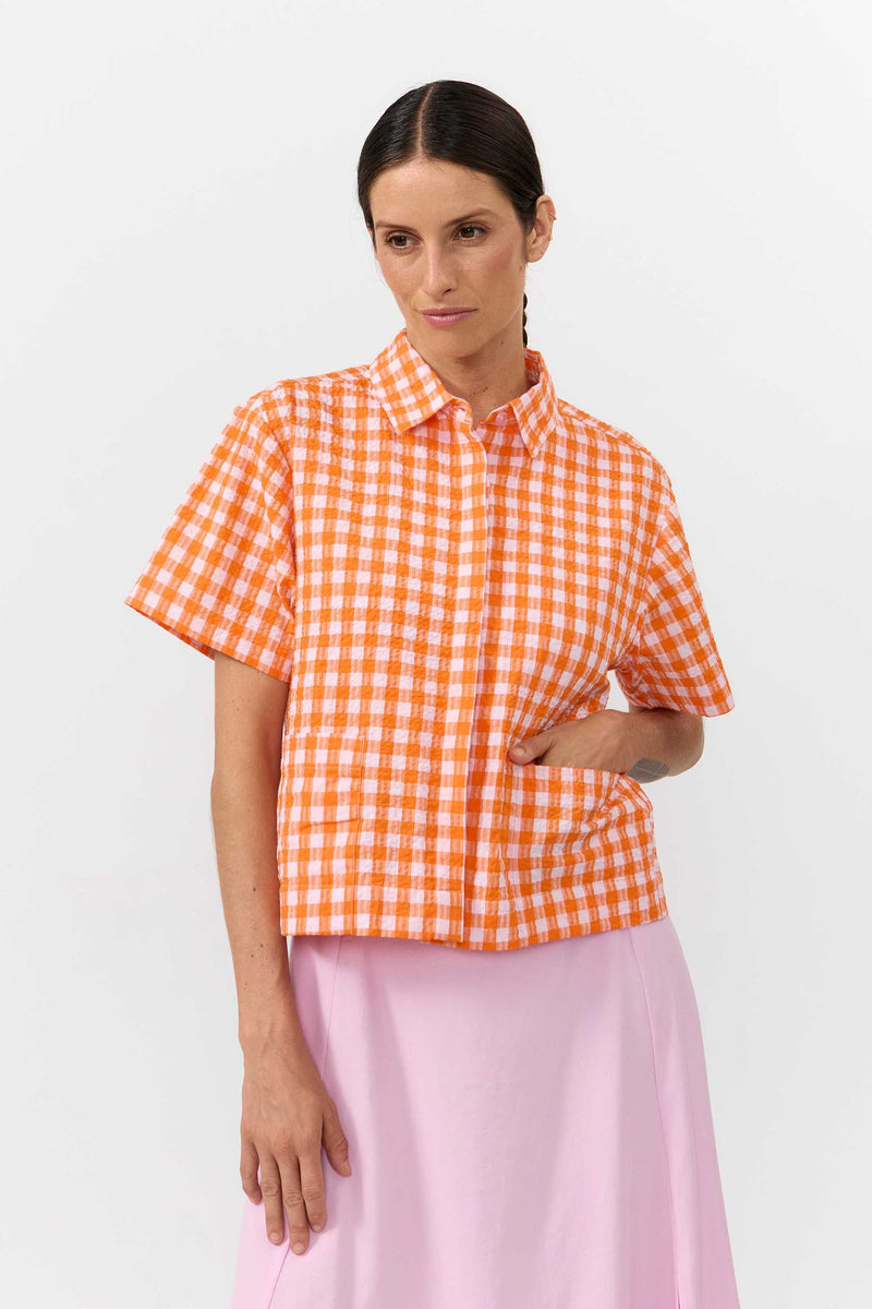 EDER SHIRT CHECK ORANGE
