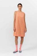 VESTIDO LENA CHECK ORANGE
