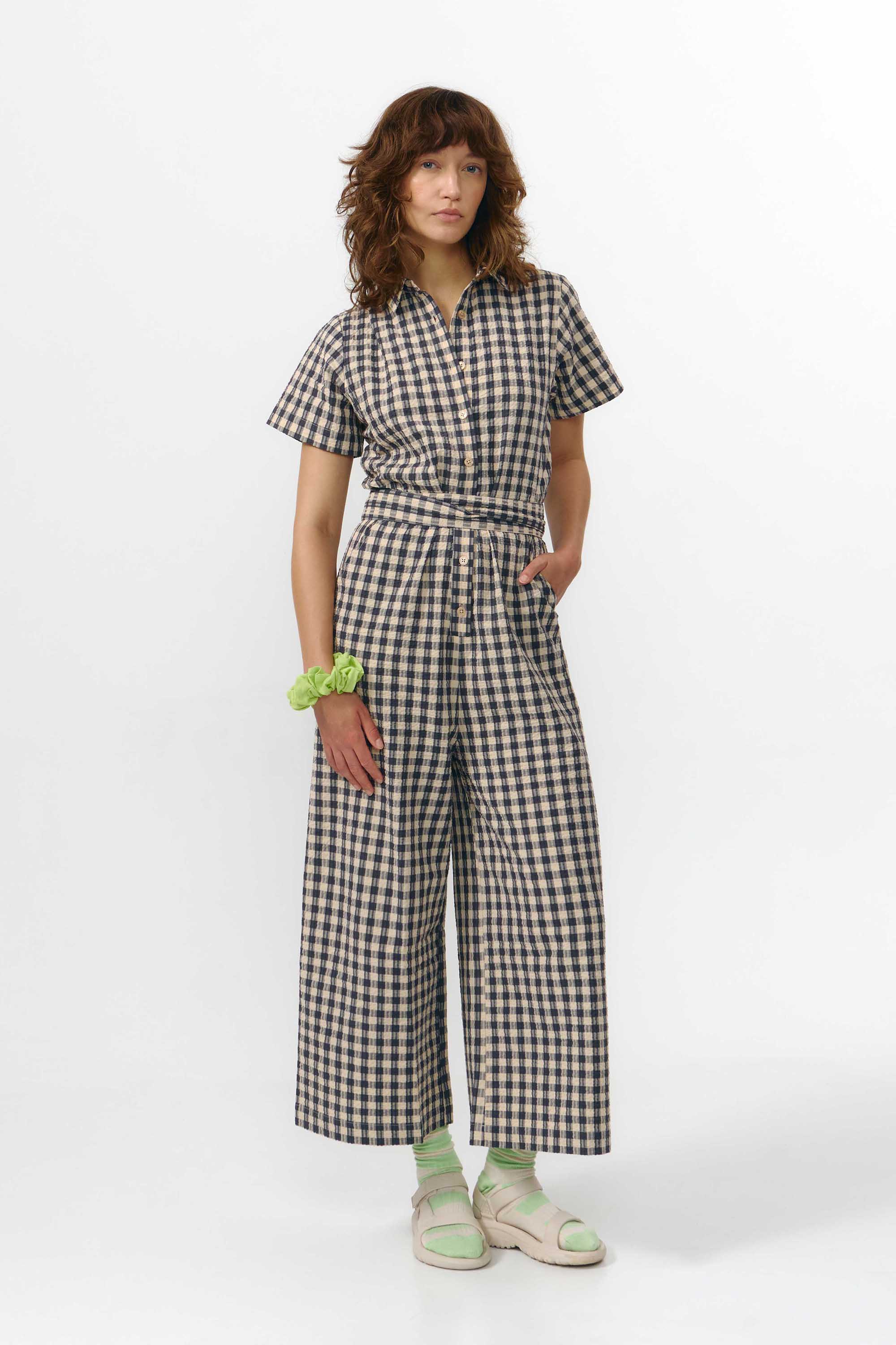 ALME JUMPSUIT CHECK GREY