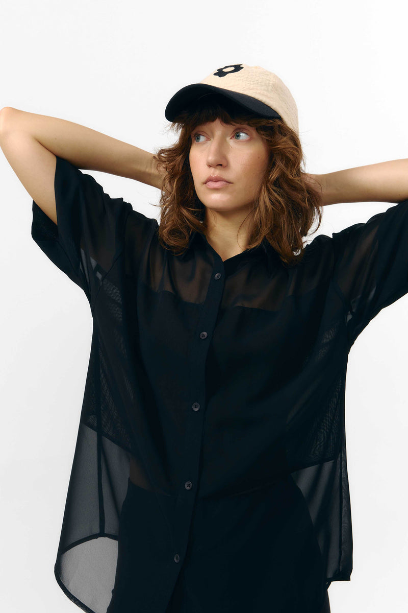 MINAB SHIRT SCHIFFON BLACK
