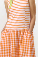 MIE DRESS STRIPES ORANGE