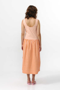 MIE DRESS STRIPES ORANGE