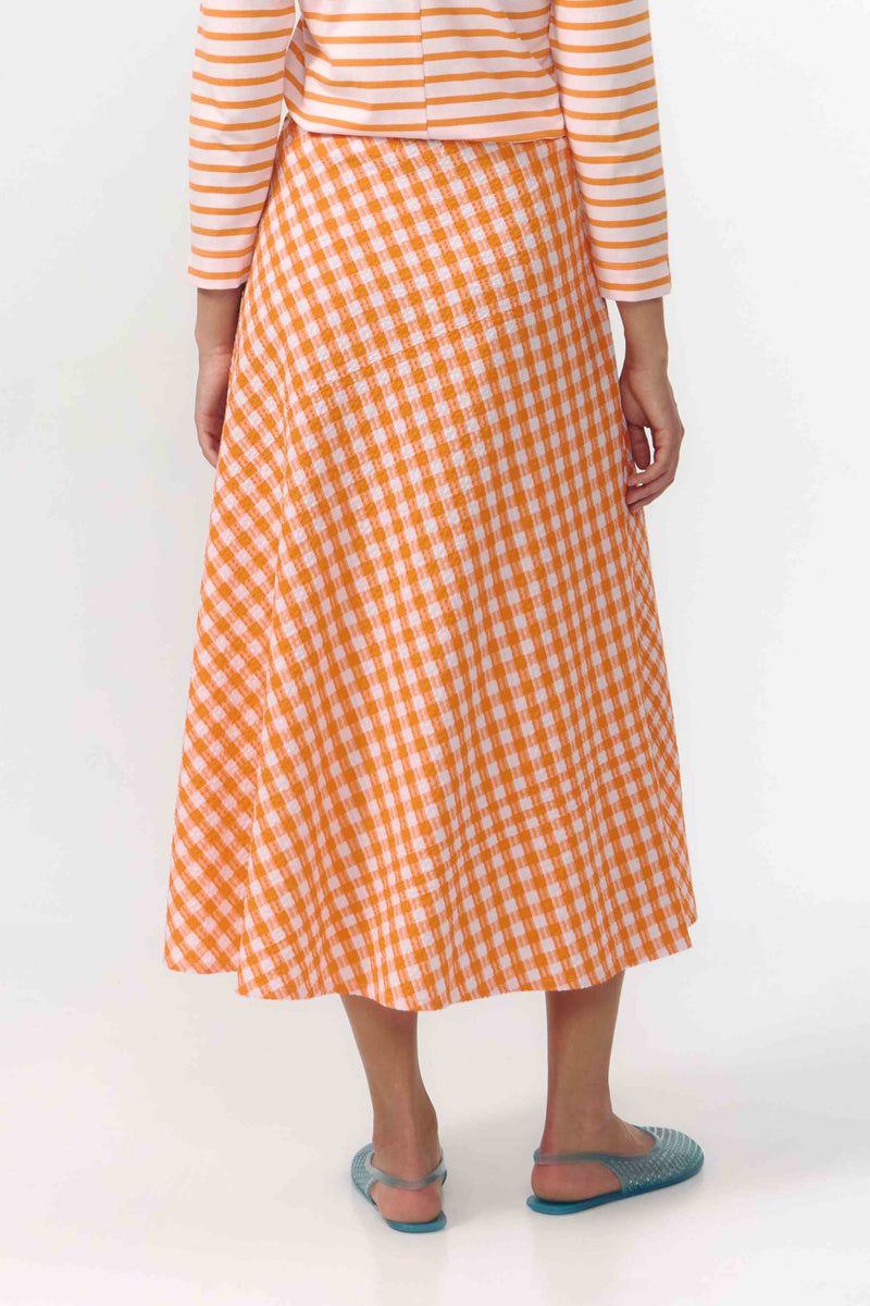 BELEN SKIRT CHECK ORANGE