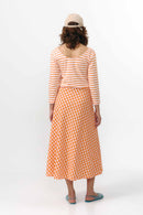 FALDA BELEN CHECK ORANGE