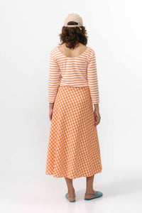 FALDA BELEN CHECK ORANGE