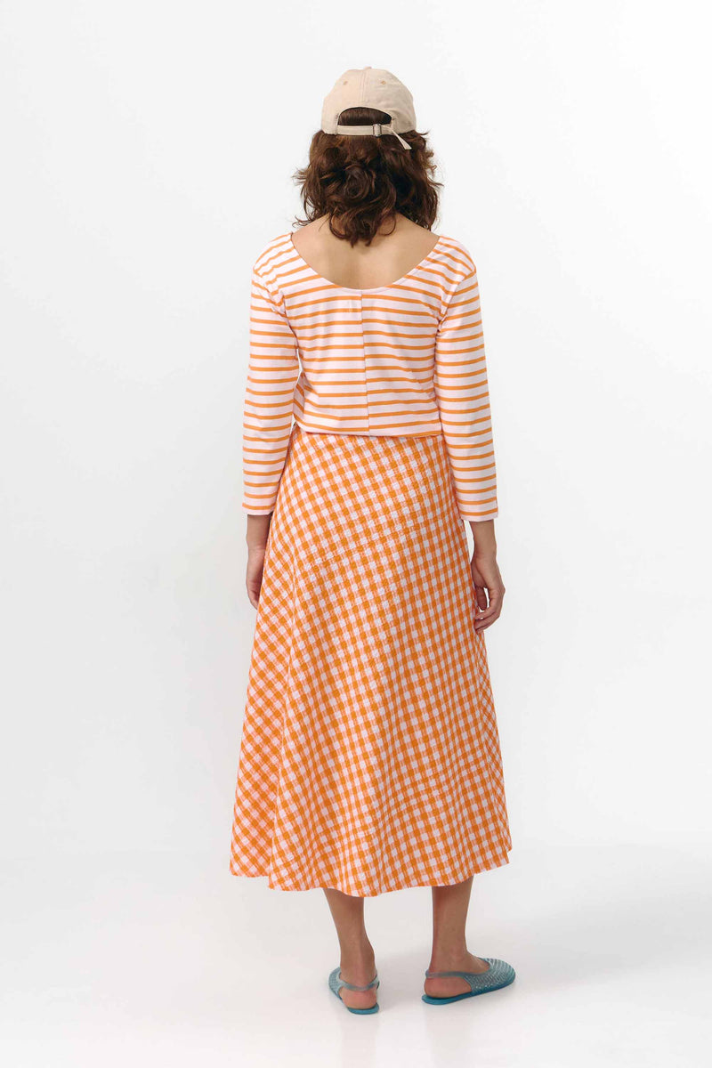 BELEN SKIRT CHECK ORANGE