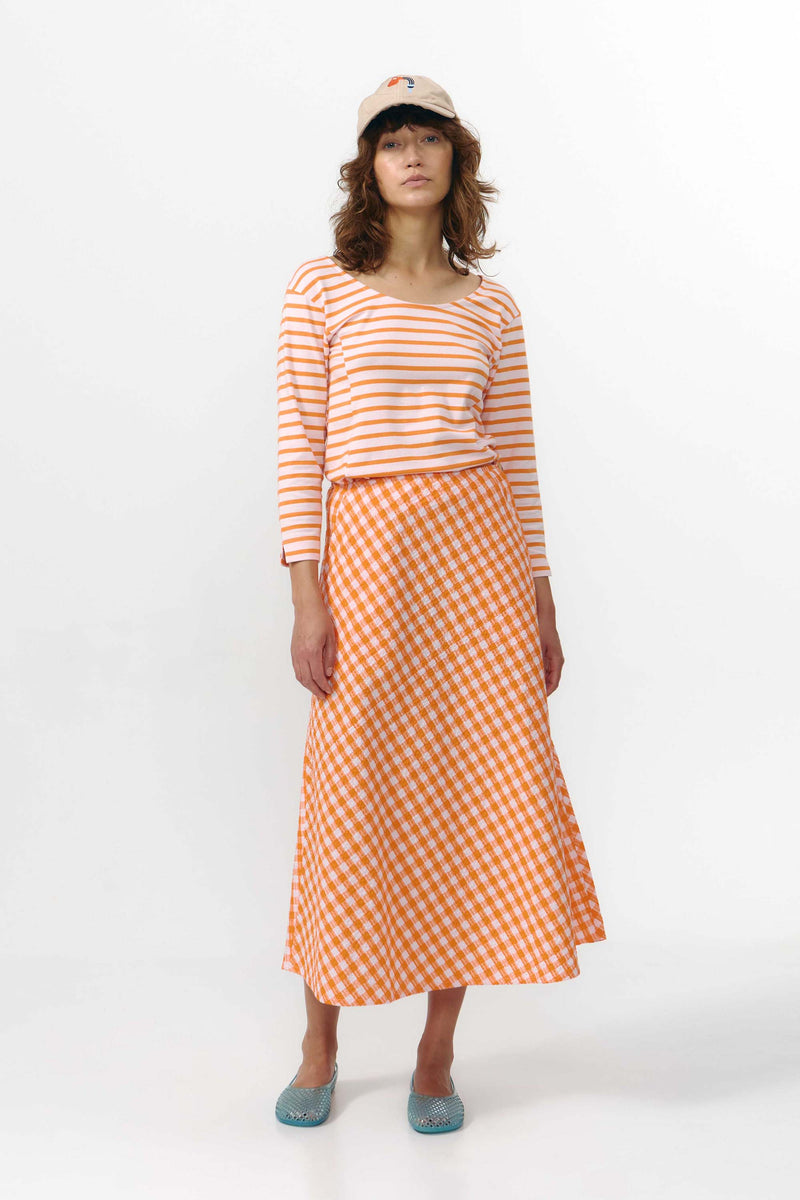 BELEN SKIRT CHECK ORANGE