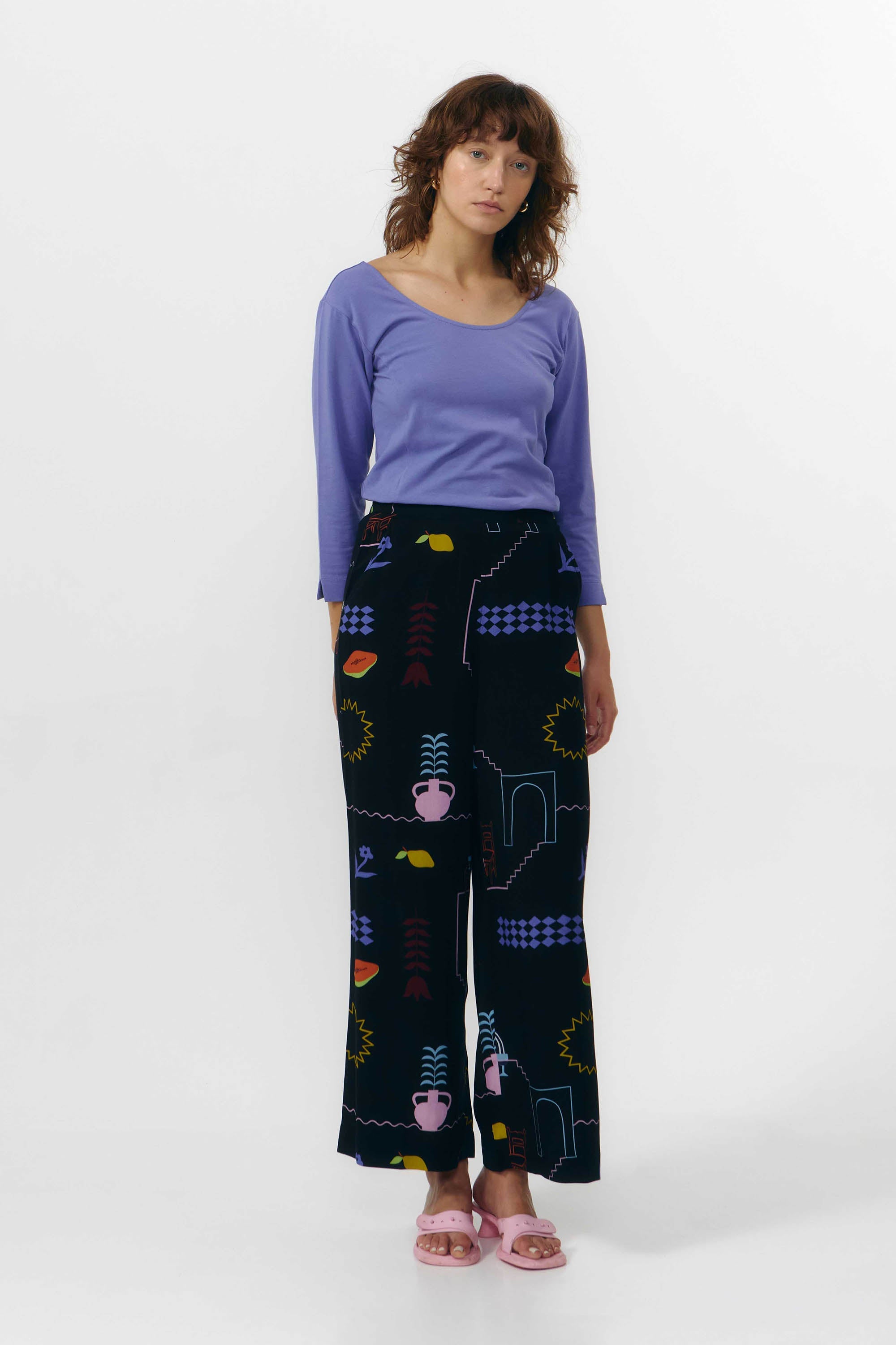 HATTA PANTS VISCOSE PRINT HOLIDAY